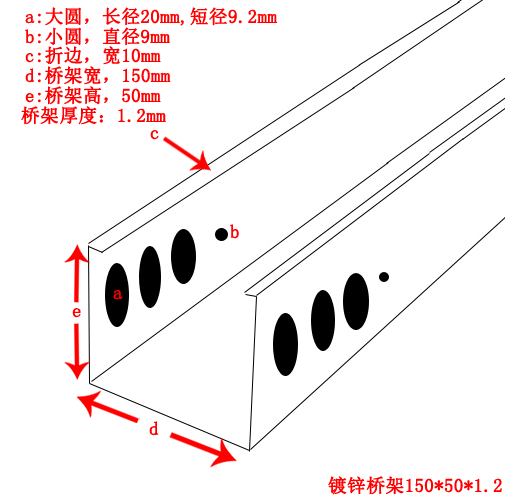 鍍鋅電纜橋架規(guī)格結構圖
